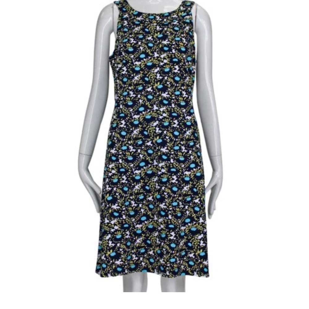 J. McLaughlin Blue Sheath Midi Dress Scoop‎ Neck Sleeveless